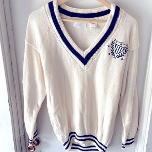 Jantzen V Neck Logo Sweater VTG